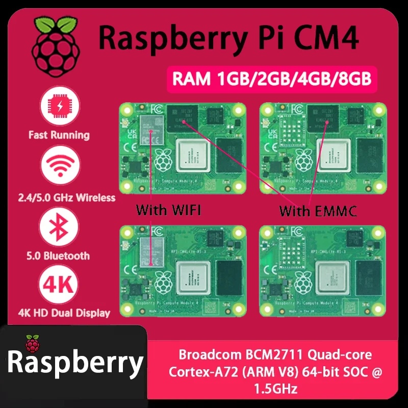 Raspberry Pi CM4 1GB/2GB/4GB/8 - Compute Module 4 32Gb Wifi 评论和价格